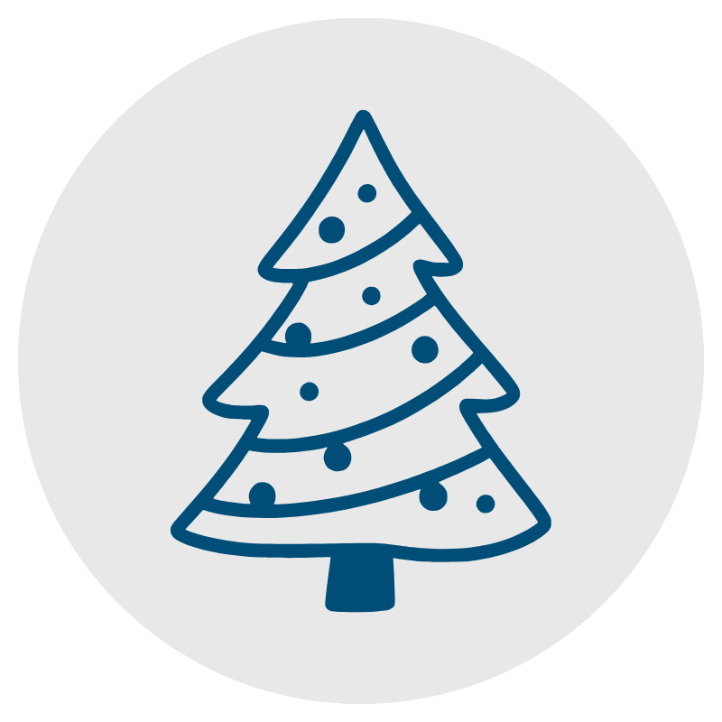 Commercial holiday tree lighting calculator icon for outdoor displays